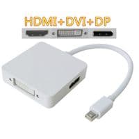Переходник mini DisplayPort M --> HDMI/DisplayPort/DVI (24+5), FHD 1080p, кабель 0.2м