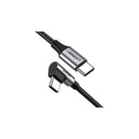 Кабель USB 2.0 Type-C M-M, 2 м, (60W) Чорний+Сірий, 90°Angle US255 UGREEN