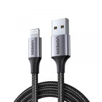 Кабель USB AM-Lightning M, 2.0 м, 2.4A, Чорний, US199 UGREEN