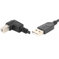 Кабель USB AM-BM, 1.0 м, верх 90° чорний