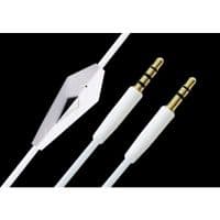 Кабель AUX Audio TRRS-TRS 3.5мм Male/Male с микрофоном 1.2м белый
