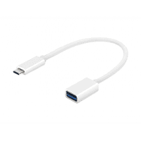 Перехідник USB 2.0 Type-C --> Micro USB (OTG) OEM, кабель 0.2м, білий