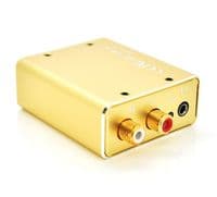 Активний конвертер VEGGIEG F101 із цифрового (SPDIF) в аналоговий (RCA) аудіо сигнал, Gold