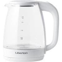 Електрочайник Liberton LEK-6807 White, 1500W, 1.8 л, скло+пластик, дисковий, індикатор рівня води, захист від перегріву, відключення за відсутності води