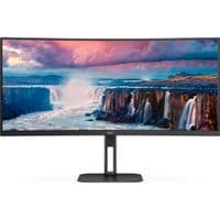 TFT монітор  34" AOC CU34V5C/BK, WQHD, VA, 100Гц, 1 мс, вигнутий, HDMI, DP, USB-C, USB-hub, колонки, чорний