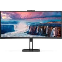 TFT монітор  34" AOC CU34V5CW/BK, WQHD, VA, 100Гц, 1 мс, вигнутий, HDMI, DP, USB-C, USB-hub, webcam, колонки