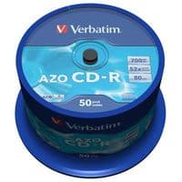 Диск CD-R Verbatim 700Mb 52x Cake box 50 Crystal (43343)