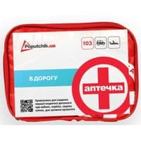 Автомобильная аптечка Poputchik согласно ТУ футляр мягкий красный 19х8х14 (02-037-М)