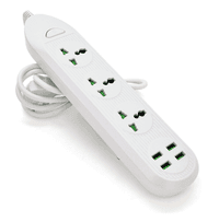 Фільтр мережевий 2 м ТВ-Т16mini, 3 розетки + 4 USB, 2 м, перетин 3х0,75мм, 3000W, White, Box (ТВ-Т16mini-White)