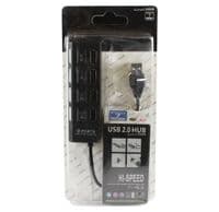 Концентратор USB 2.0, 4 ports, Black із перемикачами на кожен порт (YT-HWS4HS-B)