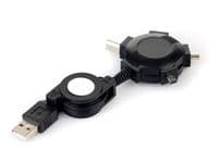 Адаптер Cablexpert A-USB4TO1, 3 mini поры USB и BM порт USB, разматываемый кабель.