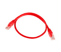 Патч-корд 1 м, UTP, Red, Ritar, литий, RJ45, кат.5е, медь (PCR-CU/1Rd)