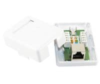 Розетка RJ45 (мережна), 1-портова FTP, біла, 5E категорія, Ritar (StR-FTP/8P8CRJ45-1)