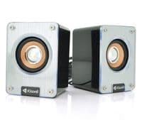 Колонки 2.0 Kisonli K200 Black/Silver, 2 x 3 Вт, пластиковий корпус, USB + 3.5mm