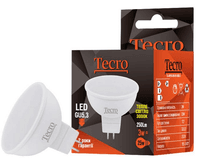 Светодиодная лампа GU5.3, 3W, 3000K, MR16, Tecro, 410lm, 220V (TL-MR16-3W-3K-GU5.3)