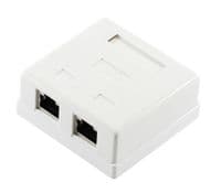 Розетка RJ45 (мережева), 2-портова FTP, біла, 6E категорія, Ritar (12473)