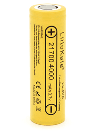 Акумулятор 21700, 4000 мАч, LiitoKala Lii-40A,1 шт, Li-ion, 3.7V, Yellow