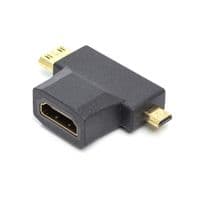Переходник HDMI (F) к мини HDMI (M) / micro HDMI (M) PowerPlant (CA912056)