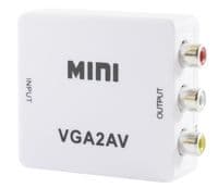 Конвертер Mini, VGA to AV, ВИХІД 3RCA (мама) на ВХІД VGA (мама), 720P/1080P, White (YT-CM-VGA/AV)