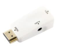 Конвертер HDMI (папа) на VGA (мама) White, CristalBox