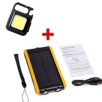 Универсальная мобильная батарея PowerPlant 10000mAh, 2xUSB-A, солнечная панель 5.5V-0,2A