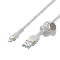 Кабель Belkin USB-A - Lightning переплетов, силиконовый, с ремешком на магните, 3m White