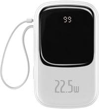 Універсальна мобільна батарея Baseus Cable Q Pow Display Power bank 20000mAh 22.5W White