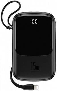 Універсальна мобільна батарея Baseus Cable Q Pow Display Power Bank 10000mAh 15W Black