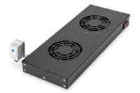 Панель вентиляторів DIGITUS 19" 1U, 2 fans, thermostat, RAL 9005