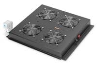 Панель вентиляторів DIGITUS 19" Roof, 4 fans, thermostat, RAL 9005