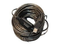 Кабель удлинитель USB 20 м, AM/AF прозрачный с чипом, активный (YT-AECWC AM/AF-20.0m)