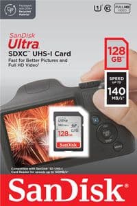 Карта пам'яті SanDisk SD 128GB C10 UHS-I R140MB/s Ultra