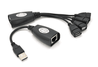 Удлинитель USB 2.0 по вращению пари, до 50 метров F/UTP, RJ-45 до AM+RJ-45 до 4xAF, Blister (YT-EC USB-RJ-45/M+4RJ-45)