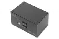 Комутатор DIGITUS Desktop HDMA KVM, 2 Port, Dual Display, 4K