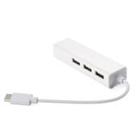 USB Hub Type-C Hub 3-port USB2.0+RJ45 Fast Ethernet, білий