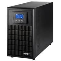 Джерело безперебійного живлення nJoy Aten Pro 3000 Black, Online, 4 x Schuko, USB, LCD, метал, чиста синусоїда