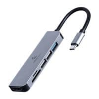Док станція USB-C 6-в-1 (хаб/HDMI/картридер), сірий