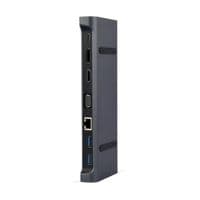 Док станція USB-C 9-в-1 (USB-хаб + HDMI/VGA/PD/картридер/LAN/3.5-мм аудіо), сірий