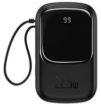 Універсальна мобільна батарея Baseus Cable Q Pow Display Power Bank 20000mAh 22.5W Black