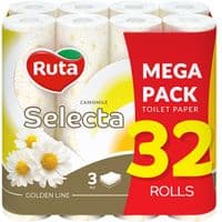 Туалетна папір Ruta Selecta з ароматом ромашки 3 кулі 32 рулоні (4820202894834)