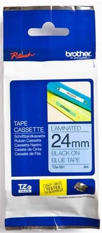 Лента Brother 24mm Laminated blue, Print black