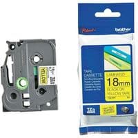 Лента Brother 18mm Laminated yellow, Print black
