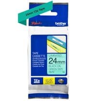 Лента Brother 24mm Laminated зеленая, печать черным