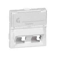Панель Legrand Mosaic 2хrj45 Keystone 45град