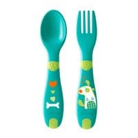 Набор детской посуды Chicco ложка и вилка First Cutlery 12 м (16101.30)
