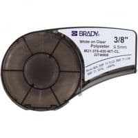 Лента для принтера этикеток Brady полиэстер, 9.53mm/6.4m. белый на прозрачном (M21-375-430-WT-CL)