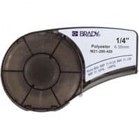 Лента для принтера этикеток Brady полиэстер, 6.35mm/6.4m. черный на белом (M21-250-423)