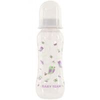 Пляшка для годування Baby Team з силиконовим соском 250 мл біла (1121_білий)