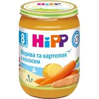 Дитяче пюре HiPP Морква та картопля з лососем, 190 г (9062300128694)