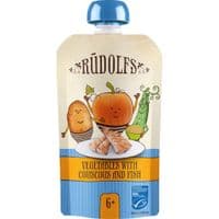 Детское пюре Rudolfs Овощи с кускусом и морским окунем от 6 месяцев 110 г (4751017942536)